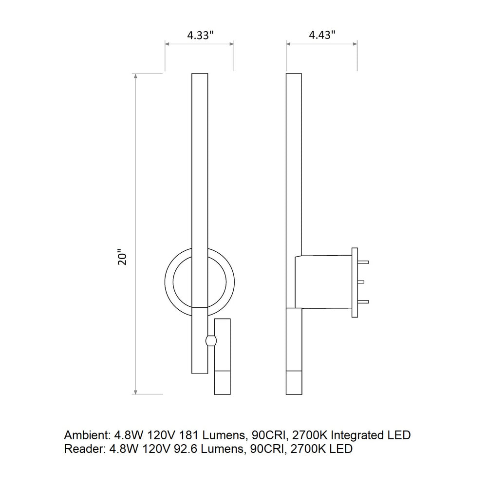 Baton Reading LED Wall Sconce