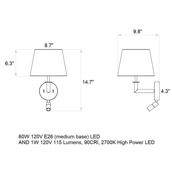 Club Reader Wall Sconce