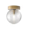 Tacoma Surface Semi Flush Mount  option Clear Ribbed / Antique Brass