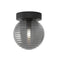 Tacoma Surface Semi Flush Mount  option Smoke Ribbed / Matte Black