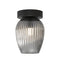 Tacoma Surface Semi Flush Mount  option Smoke Tulip Ribbed / Matte Black