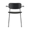 Co Seat Upholstered Dining Chair with Arms  option 0198 - Re-Wool Black / Black with Black Oak Arm and Back