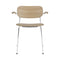 Co Seat Upholstered Dining Chair with Arms  option 02 - Audo Boucle Beige / Chrome with Natural Oak Arm and Back