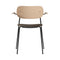 Co Seat Upholstered Dining Chair with Arms  option 0233 - Remix Grey / Black with Natural Oak Arm and Back