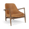 Elizabeth Lounge Chair  option 21000 - Dunes Cognac Leather / Walnut