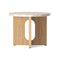 Androgyne Side Table with Wood Base  option Natural Oak / Kunis Breccia Sand