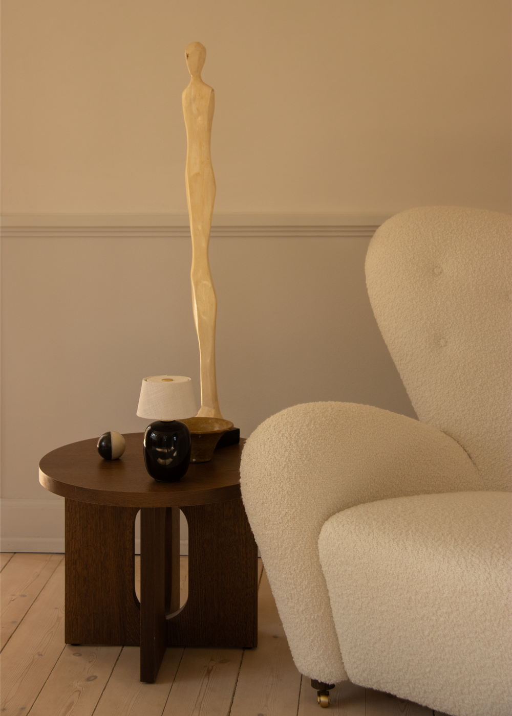 Androgyne Side Table with Wood Base