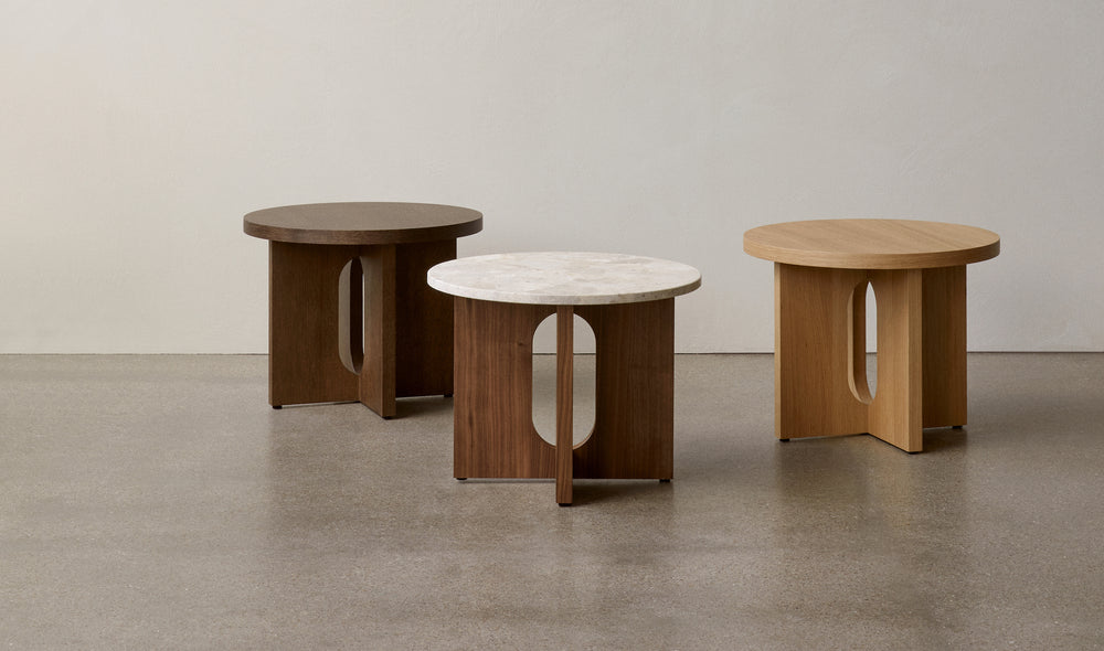 Androgyne Side Table with Wood Base