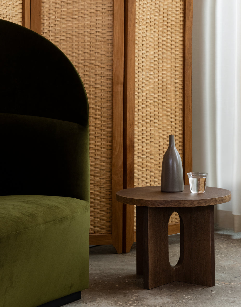 Androgyne Side Table with Wood Base