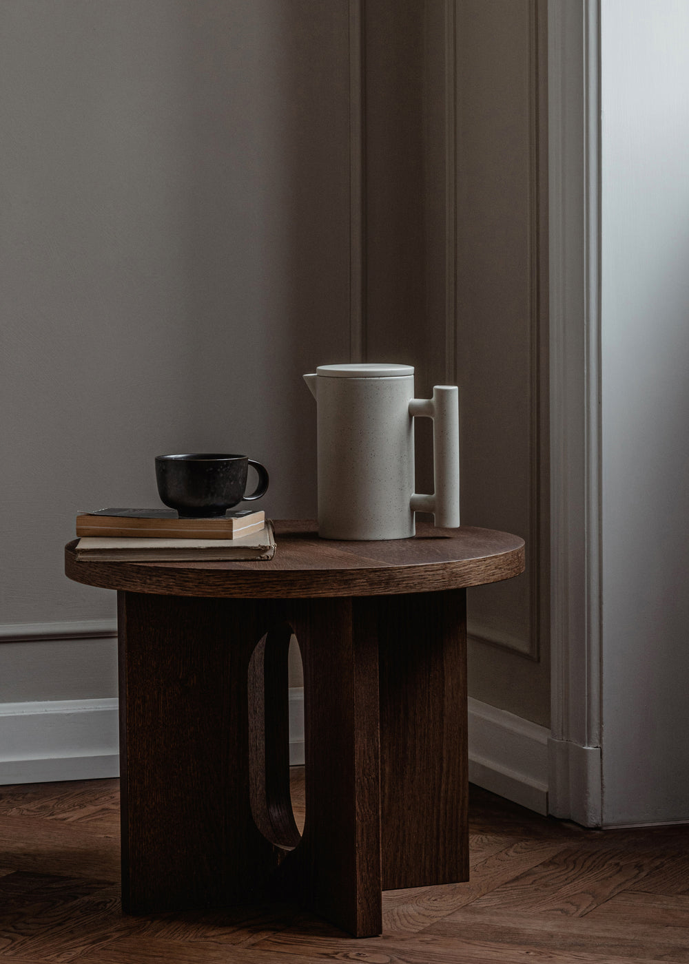 Androgyne Side Table with Wood Base