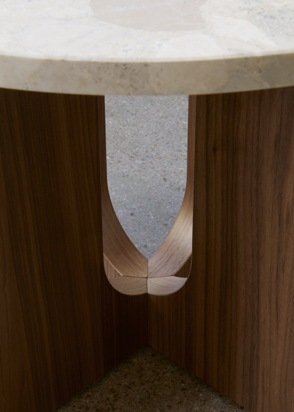 Androgyne Side Table with Wood Base