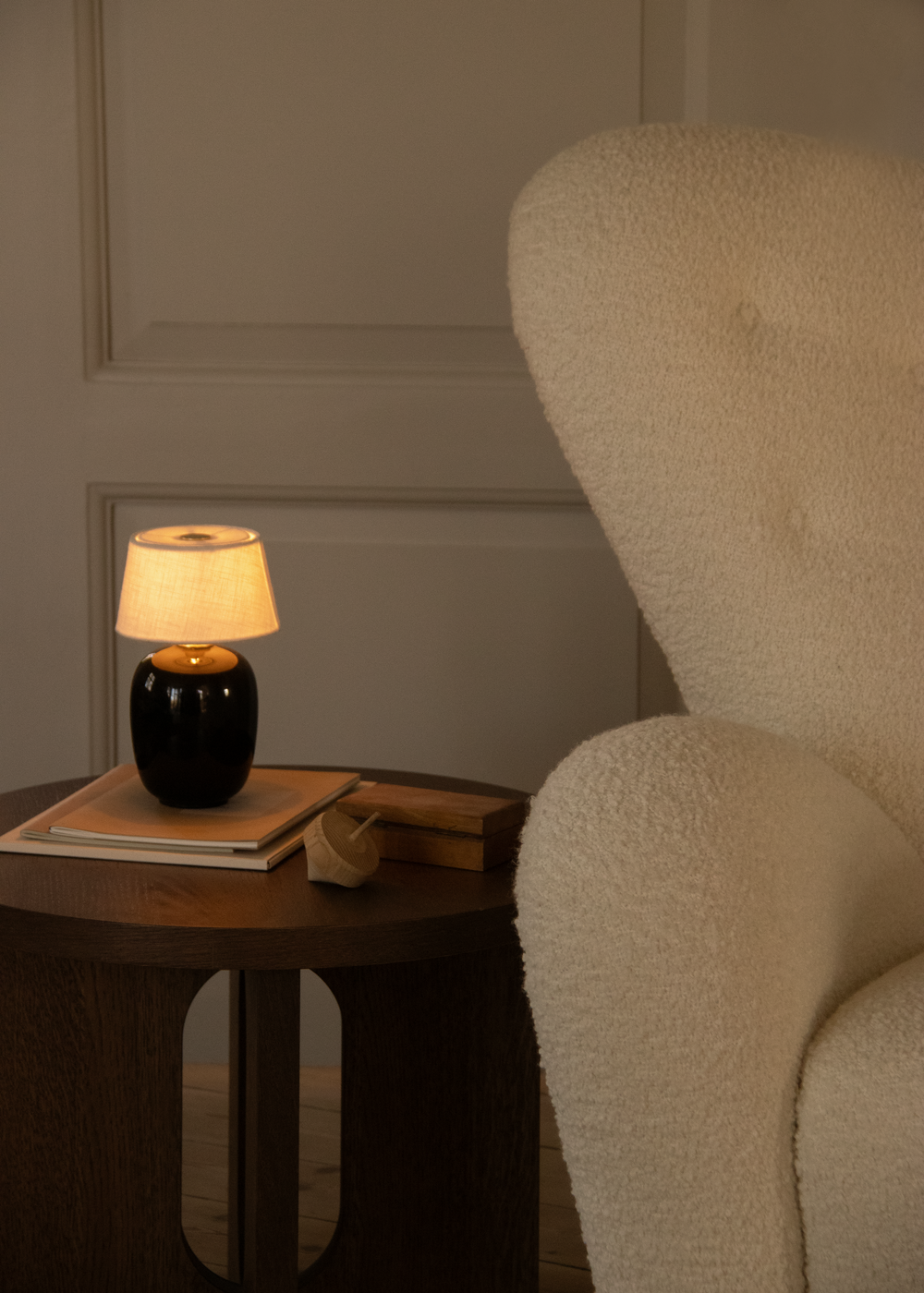 Androgyne Side Table with Wood Base