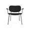 Co Fully Upholstered Lounge Chair  option 1001 - Sierra Black Leather / Dark Stained Oak