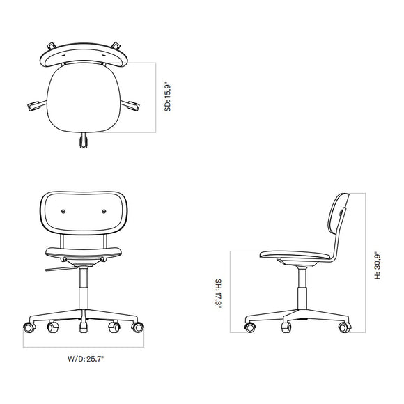Audo Copenhagen Co Fully Upholstered Task Chair with Armrest - 2Modern