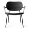 Co Upholstered Lounge Chair  option Black Oak / 0842 - Dakar Black Leather