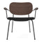 Co Upholstered Lounge Chair  option Dark Stained Oak / 1001 - Sierra Black Leather