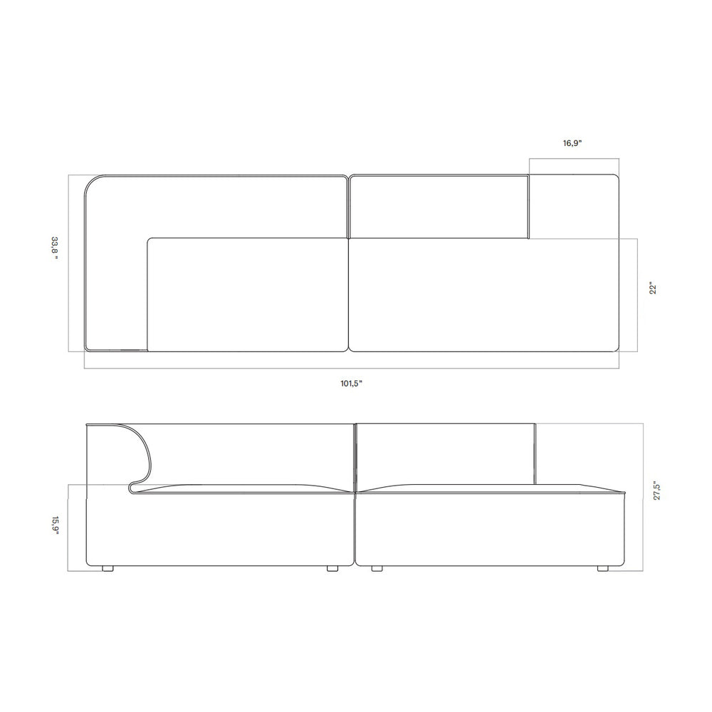 Eave Modular Open Sofa
