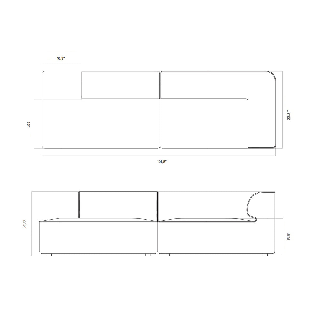 Eave Modular Open Sofa