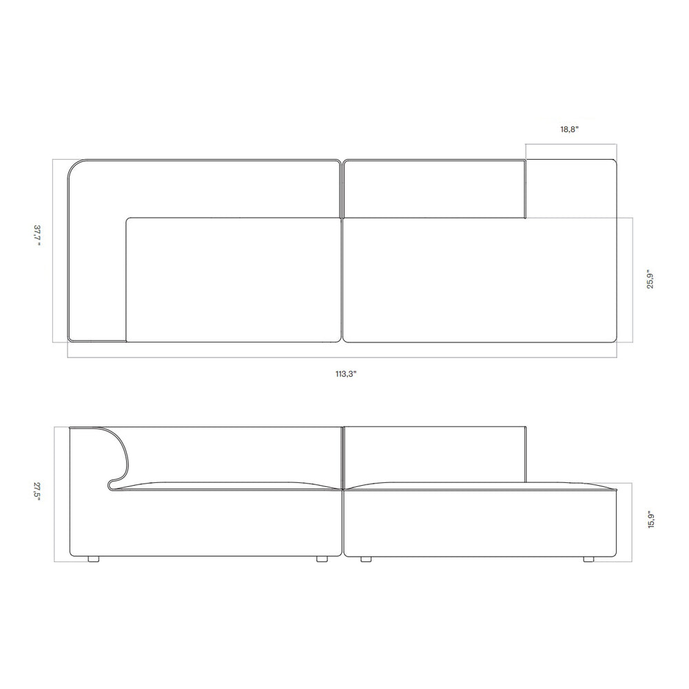 Eave Modular Open Sofa