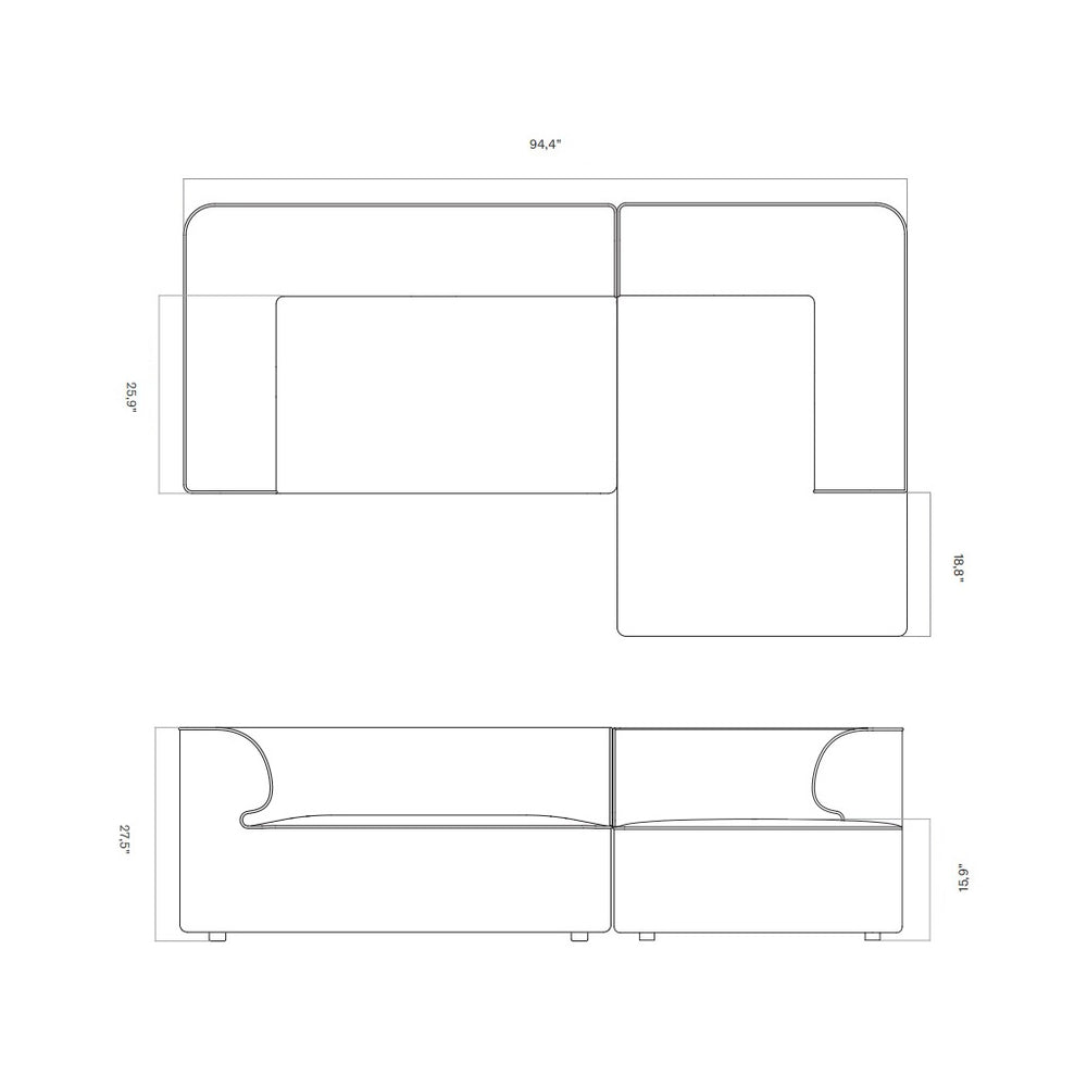 Eave Modular Chaise Sofa
