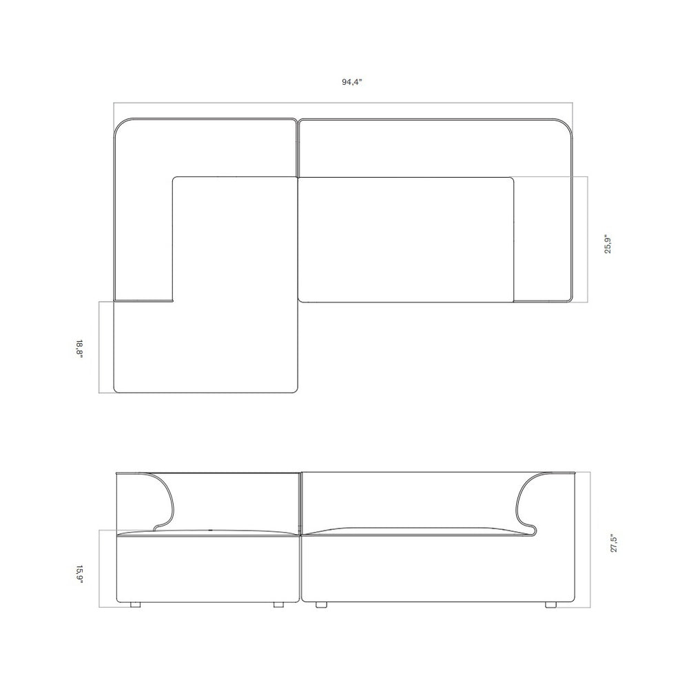 Eave Modular Chaise Sofa