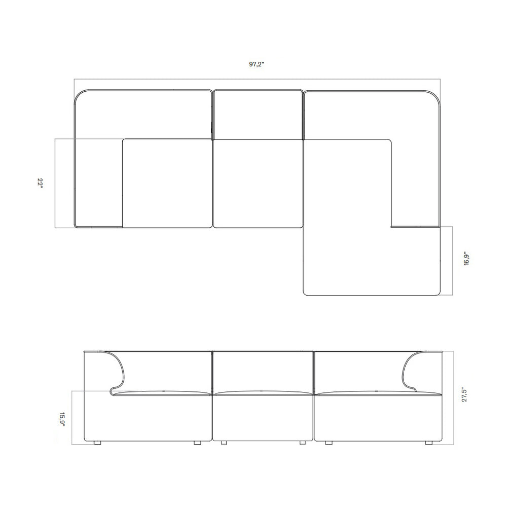 Eave Modular Chaise Sofa