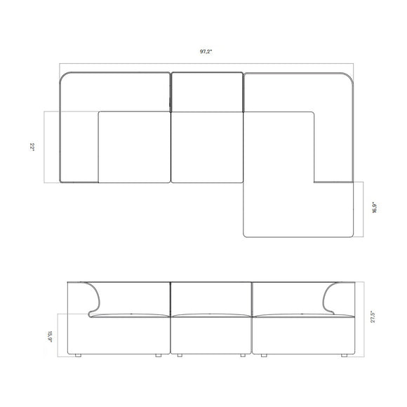 Eave Modular Chaise Sofa