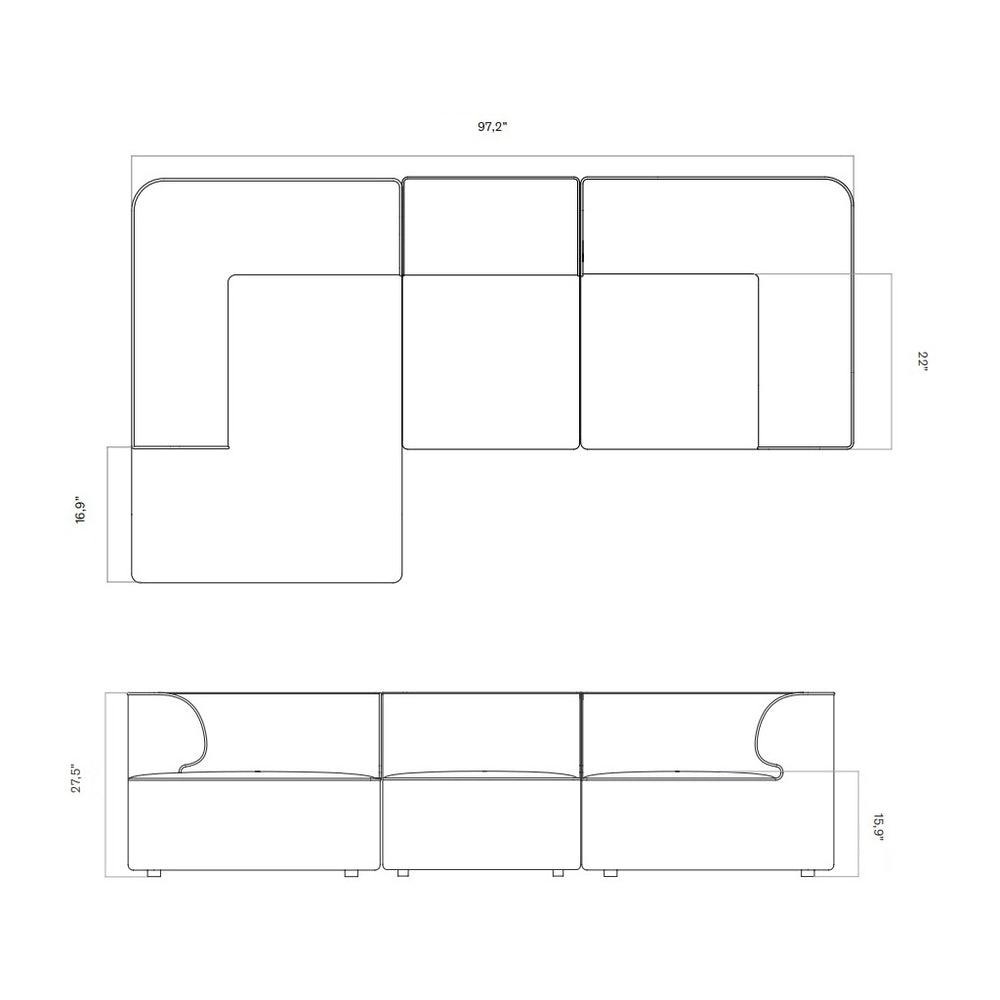 Eave Modular Chaise Sofa