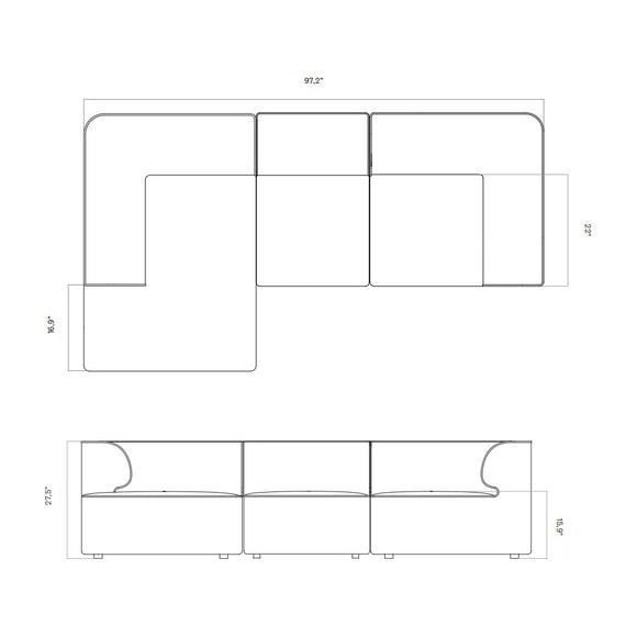 Eave Modular Chaise Sofa