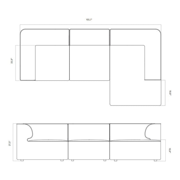 Eave Modular Chaise Sofa