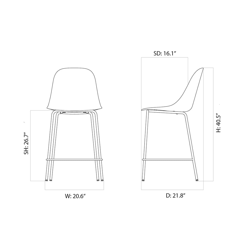 Harbour Upholstered Side Bar and Counter Stool
