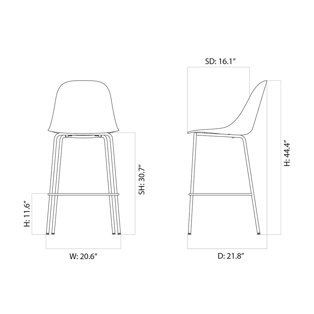 Harbour Upholstered Side Bar and Counter Stool