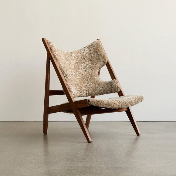 Knitting Lounge Chair Sheepskin Upholstery