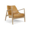 The Seal Upholstered Lounge Armchair  option Aida 0250 Leather / Natural Oak