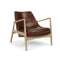 The Seal Upholstered Lounge Armchair  option Aida 0329 Leather / Walnut