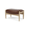 The Seal Upholstered Ottoman  option Aida 0329 Leather / Walnut