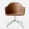 Harbour Upholstered Dining Chair  option 0250 - Dakar Cognac / Polished Aluminum