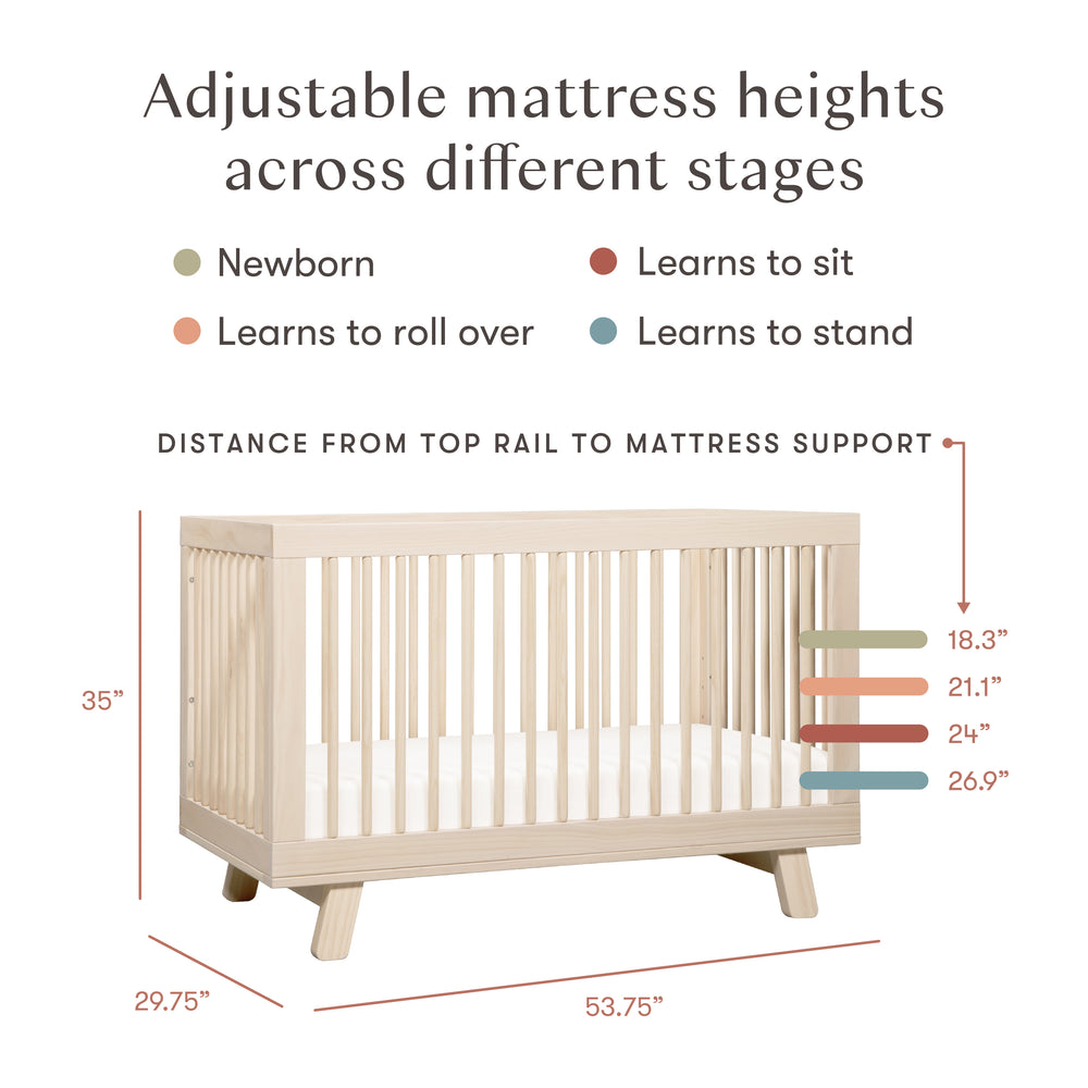 Hudson 3-in-1 Convertible Crib with Conversion Kit