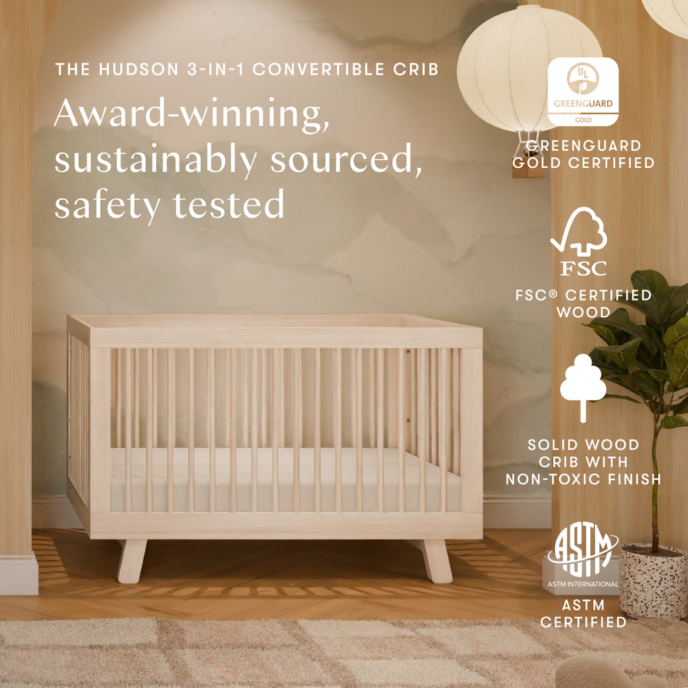 Hudson 3-in-1 Convertible Crib with Conversion Kit