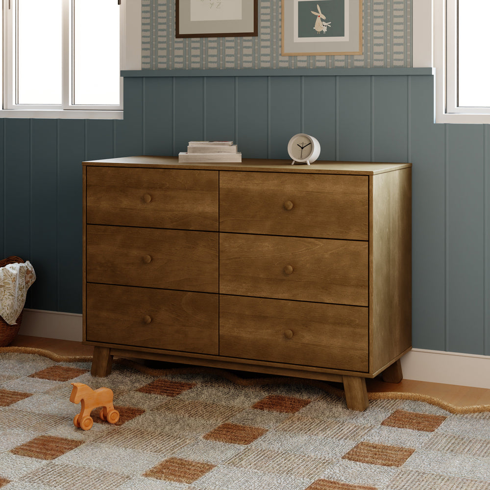 modern baby dresser Austin 5-Drawer Dresser dadada White / Red Oak