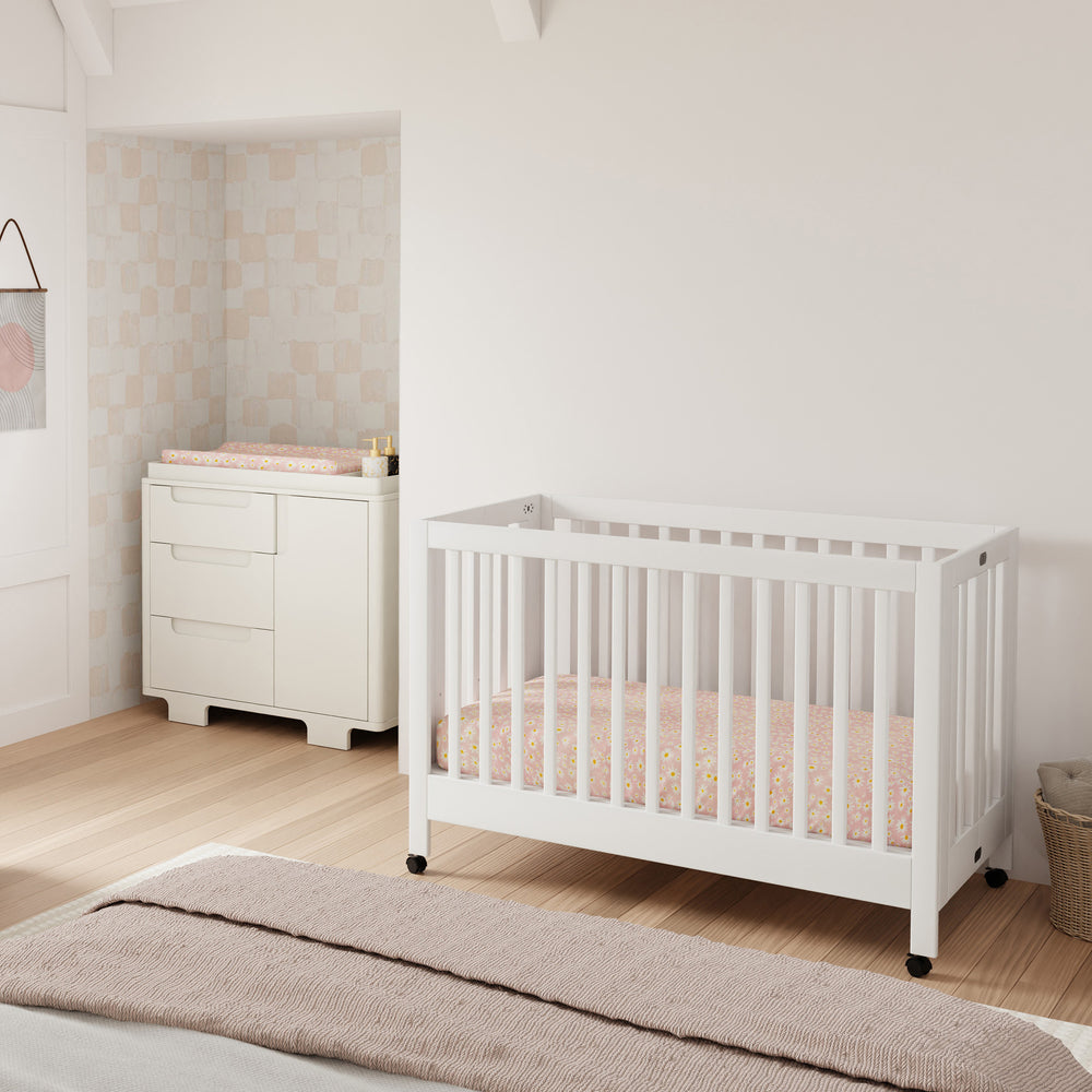 Maki Portable Folding Crib with Toddler Bed Conversion Kit
