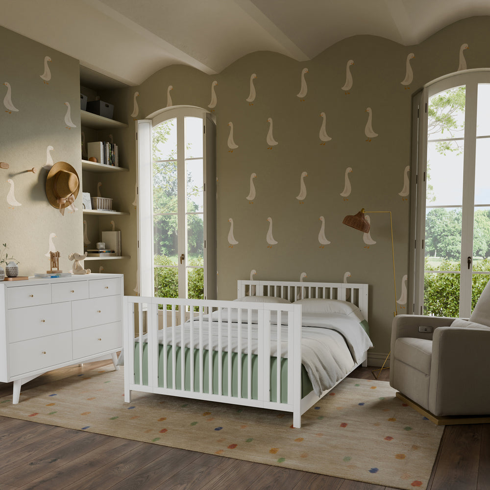 Rolli 9-in-1 Convertible All-Stages Crib with Bassinet and Toddler Bed Conversion Kits