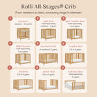 Rolli 9-in-1 Convertible All-Stages Crib with Bassinet and Toddler Bed Conversion Kits