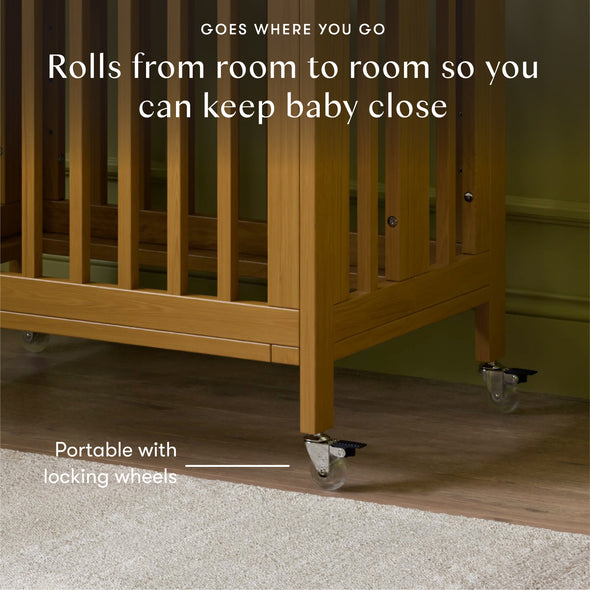 Rolli 9-in-1 Convertible All-Stages Crib with Bassinet and Toddler Bed Conversion Kits