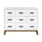 Scoot 6-Drawer Dresser  option White / Natural Walnut