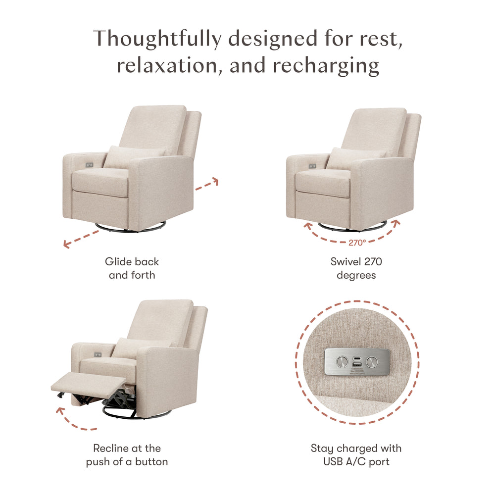 Sigi Electronic Recliner and Swivel Glider with USB port