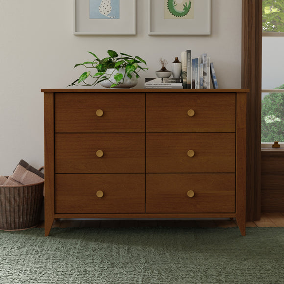 mid century modern 6 drawer double dresser Babyletto Sprout 6-Drawer Double Dresser Washed Natural