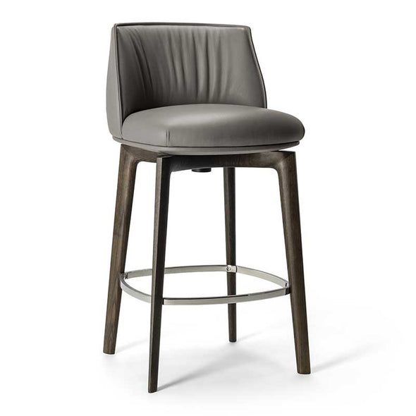 Archibald Swivel Stool with Wood Leg
