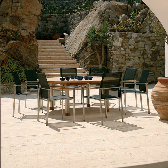 Equinox Circular Outdoor Dining Table - Teak Top