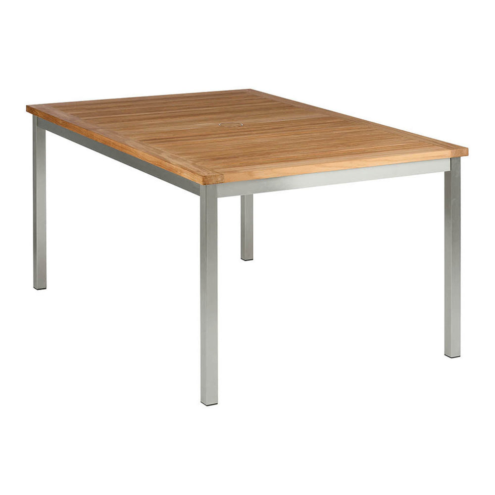 Equinox Outdoor Dining Table with Teak Top